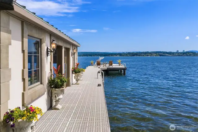 The boathouse and dock embodies the irreplaceable lakefront playground.