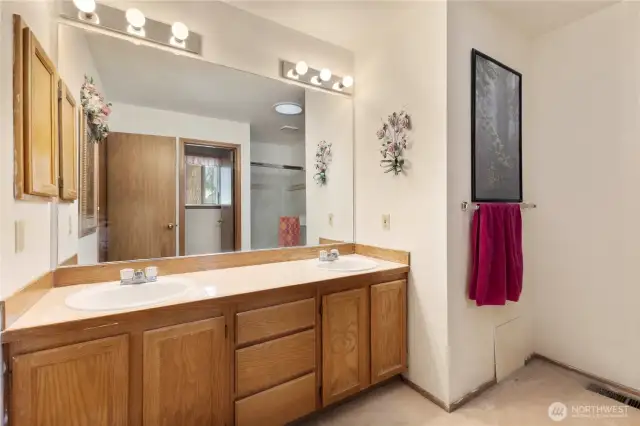 Primary Bathroom with double sinks