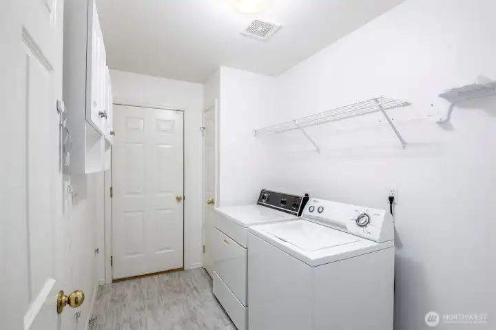 Utility room leads to garage