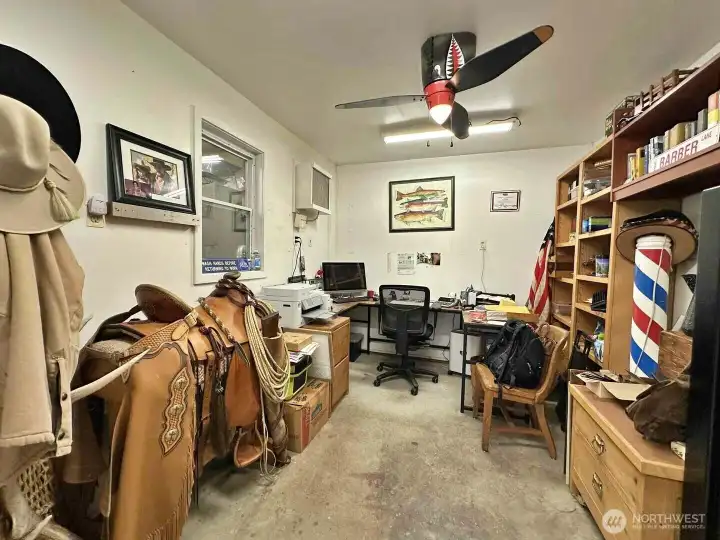 Finished office in shop.