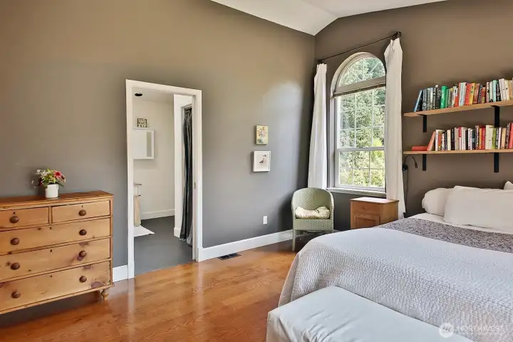 Primary Suite, bathroom is through the door, straight ahead.