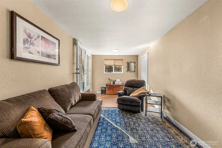 TV room or office with French doors