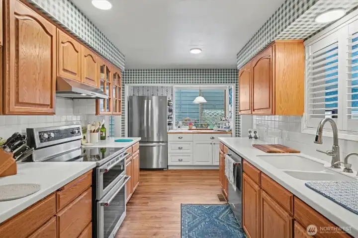 Updated Kitchen with Solid Surface Counters