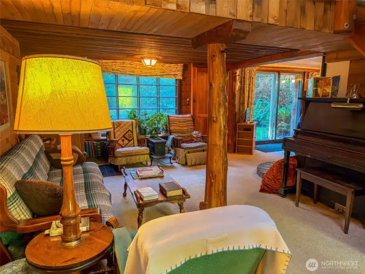 Living room view from near the door to the primary bedroom suite.