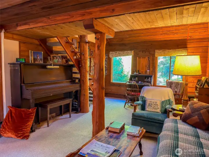 Living room view from near the front entry door.