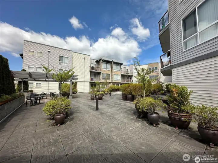 Outdoor patio for resident's usage.