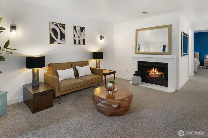 There's even a wood burning fireplace...