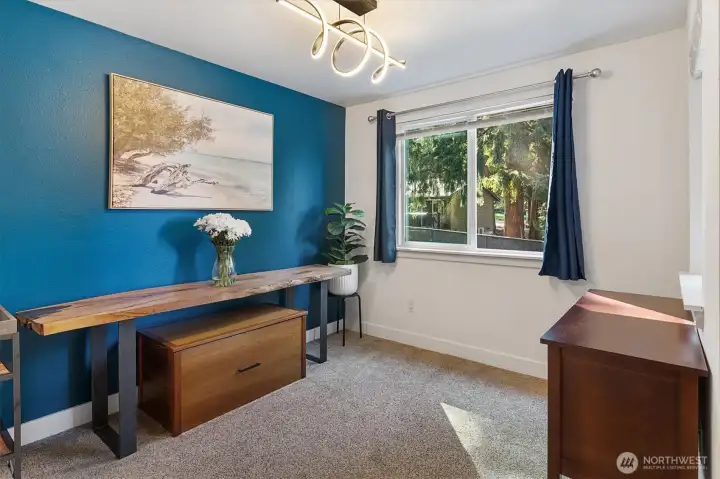 This space is equally at home as a formal dining area...