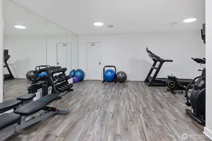 and exercise room.