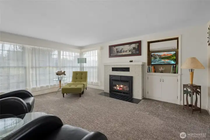 Gas fireplace makes for cozy evenings.
