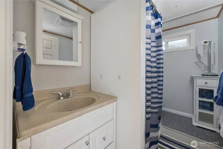 3/4 bath on lower level.