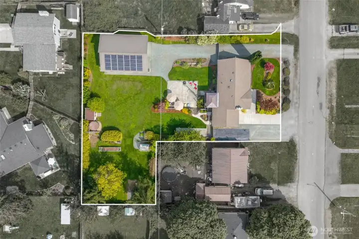 View from overhead showing both parcels.