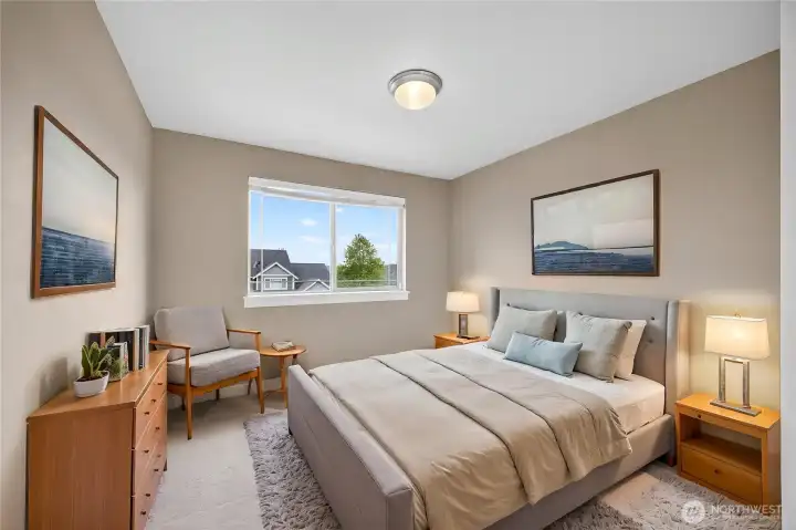 Virtually staged second bedroom.