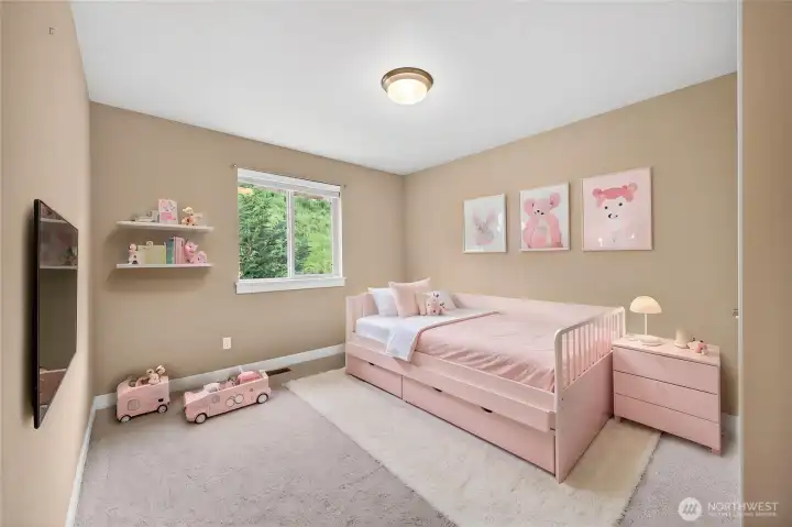 Virtually staged 3rd bedroom.