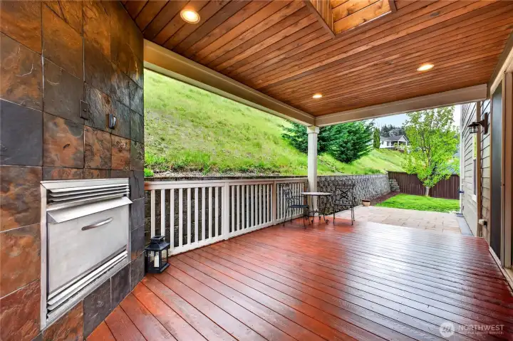 Additional view of the covered deck.
