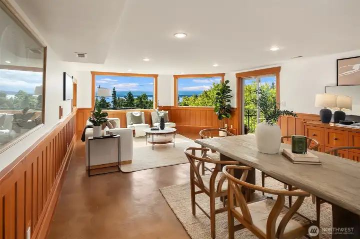 Back inside the family room can handle multiple lounge areas or a fantastic game room. Back inside the family room can handle multiple lounge areas or a fantastic game room.
