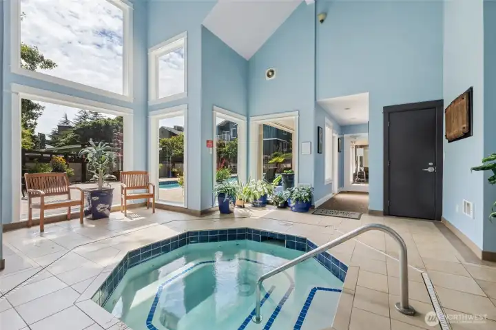Enjoy a soak in this fabulous hot tub.