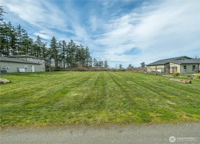 View from potential driveway entrance.