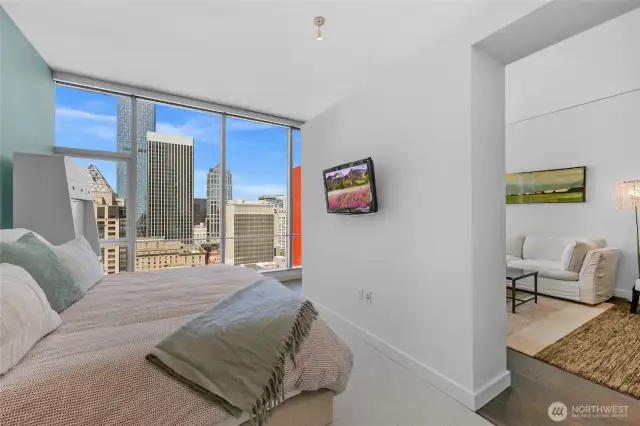 Primary bedroom with views
