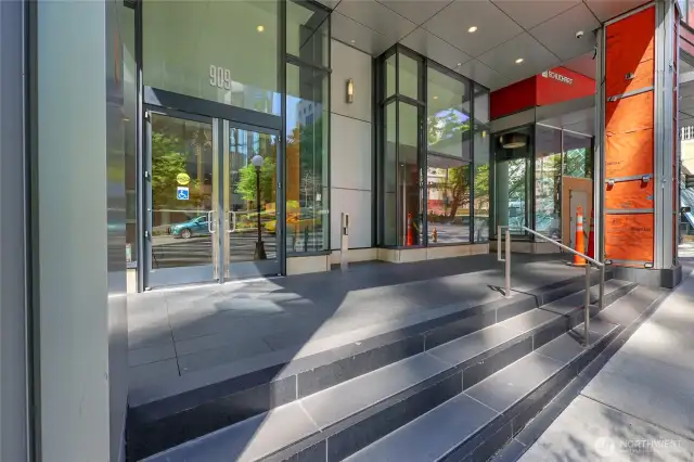 Secure entrance to lobby.