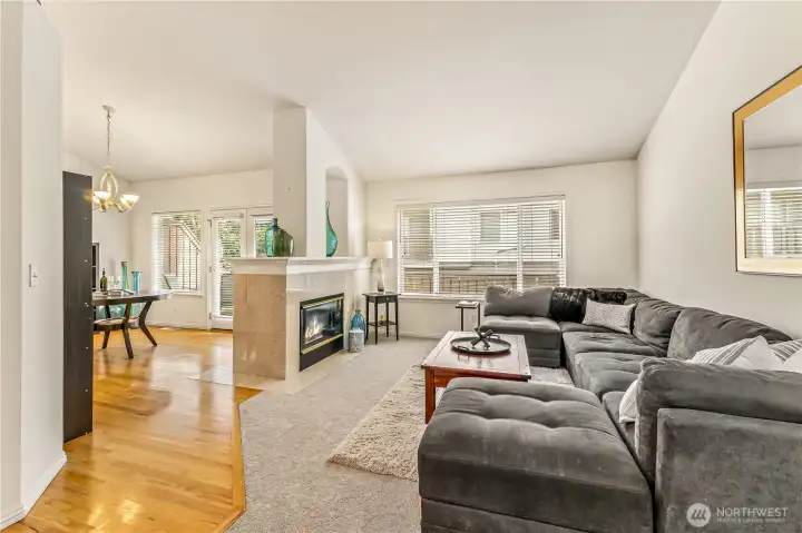 Open Concept Living w/ Dual-Sided Gas Fireplace