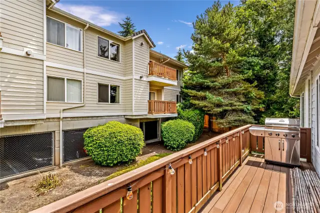 Deck is the full width of the unit