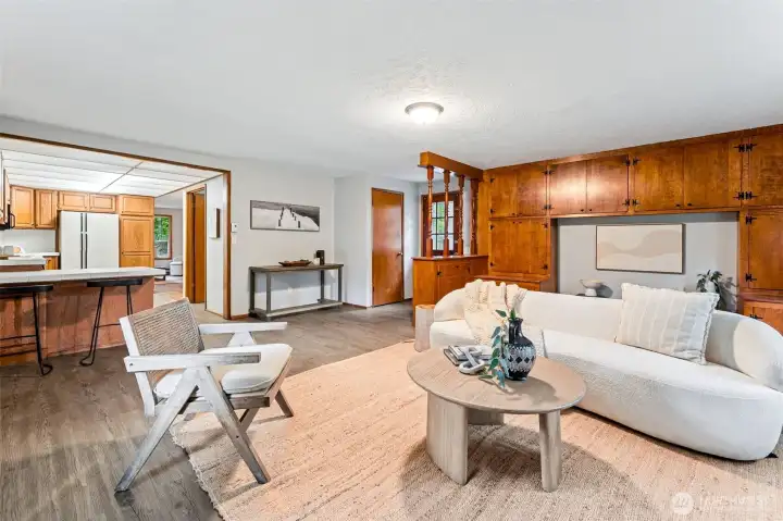 flowing floor place makes this space ideal and flexible
