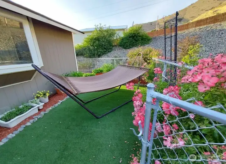 Fenced back section.