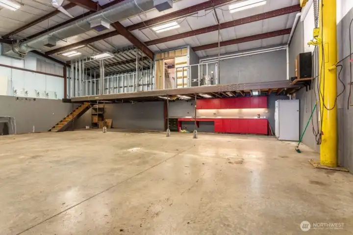 View of 2nd Story with future apartment roughed in