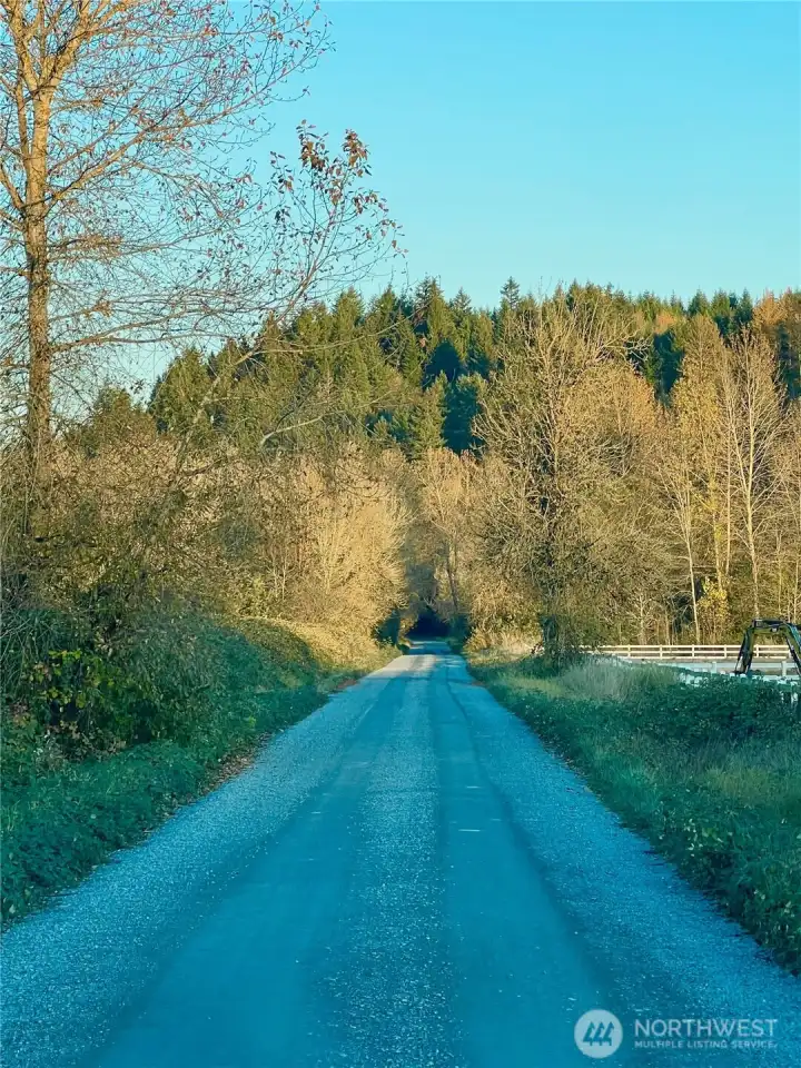 entrance to the road from Orville Rd