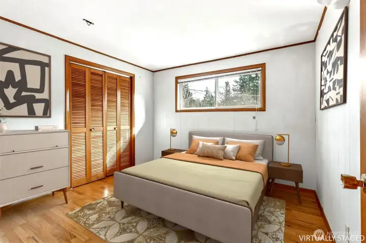 Virtually staged 2nd bedroom