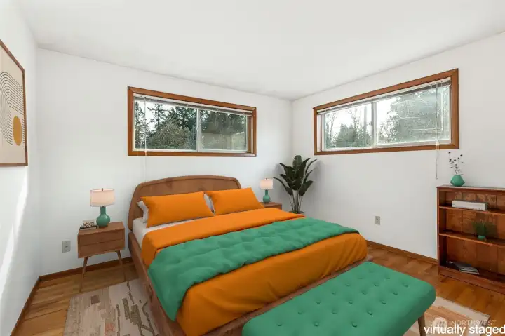 Virtually staged 3rd bedroom