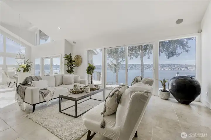 Walls of glass maximize your lake front experience.