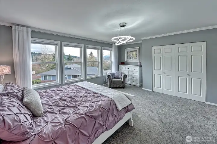 Master suite with view out to Lake Whatcom