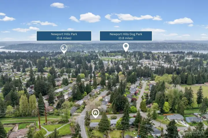 Surrounded by parks including Newport Hills Park and nearby dog park. Enjoy a well-established neighborhood with green space all around.