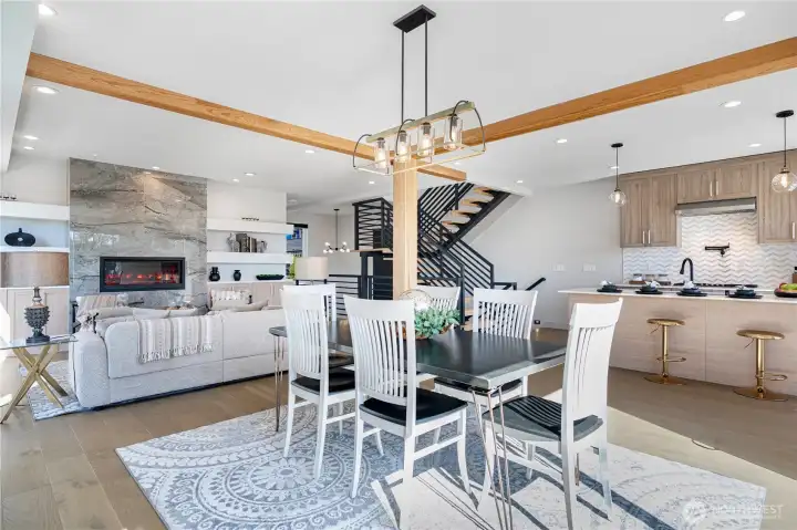 2nd Flr- Open floor plan; Living room +Kitchen +Dining