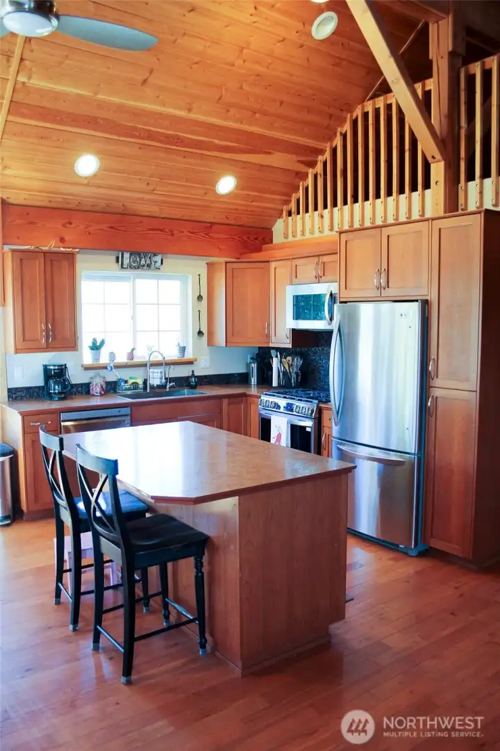 Open kitchen with functional layout.