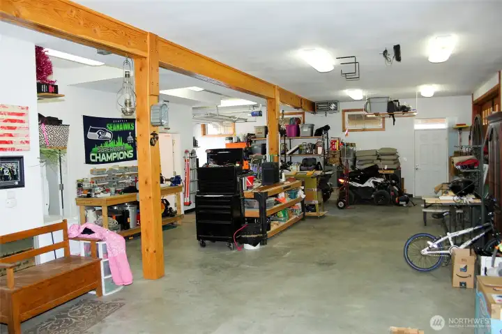 Large shop interior designed for projects and storage.