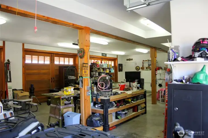 Expansive shop with high ceilings and work-ready layout.