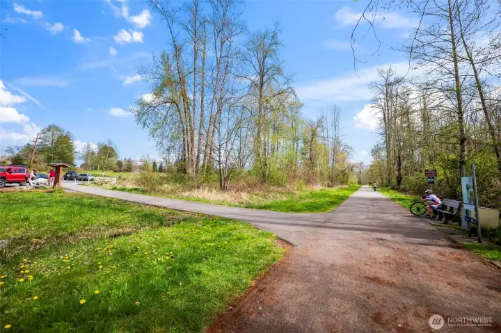 Centennial Trail is right at the end of the driveway!
