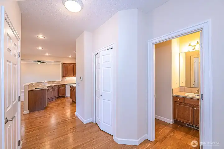 Hallway from garage into home and kitchen