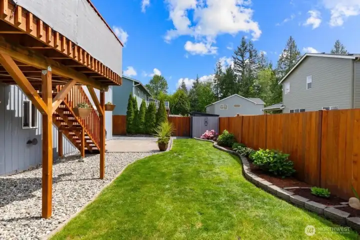 Fully fenced back yard