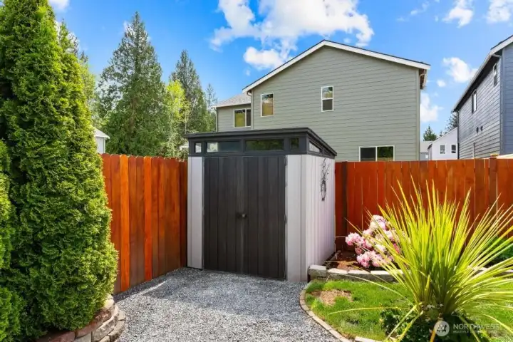 Storage/garden shed that stays with the home