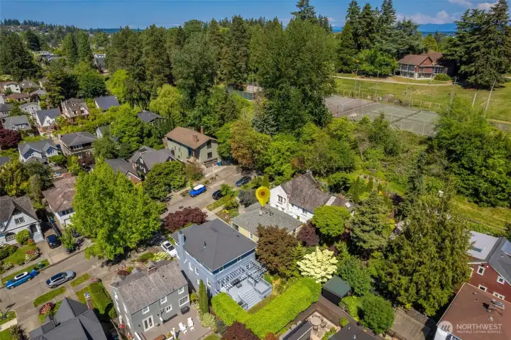 Dreamy location: just off the iconic boulevard at the end of a deadend street 40 steps from a secret path into Laurelhurst Park.