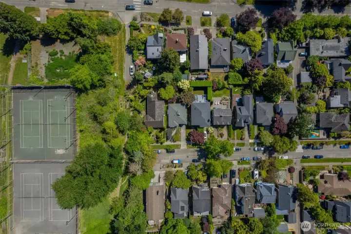 Dreamy location: just off the iconic boulevard at the end of a deadend street 40 steps from a secret path into Laurelhurst Park.