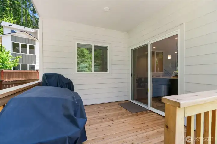 Covered deck.