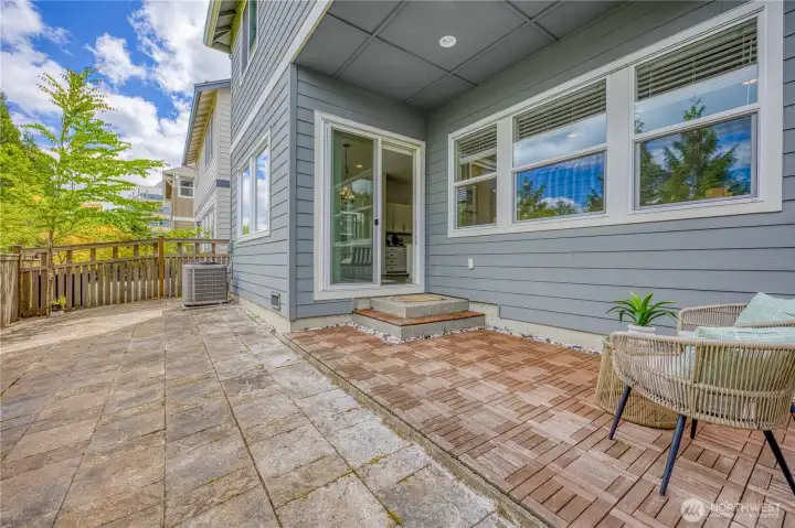 Paver back yard with covered patio. Fully fenced.