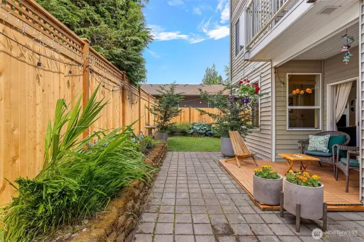 This condo is a rare find! I has its own private fenced in backyard!