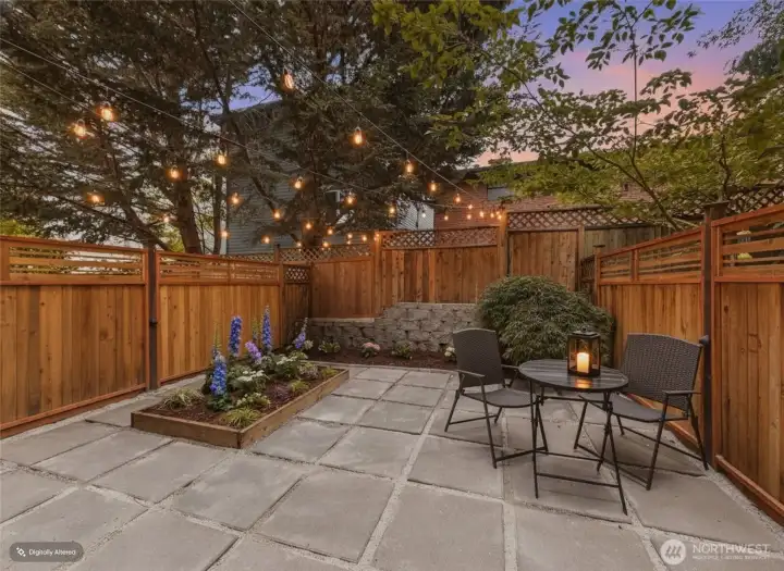 Twilight backyard photo