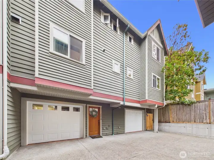 Home garage and front door